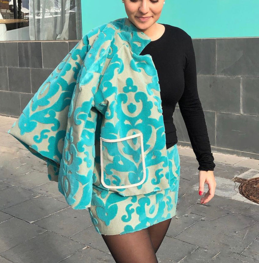 Aquamarine - Handmade Raglan Jacket