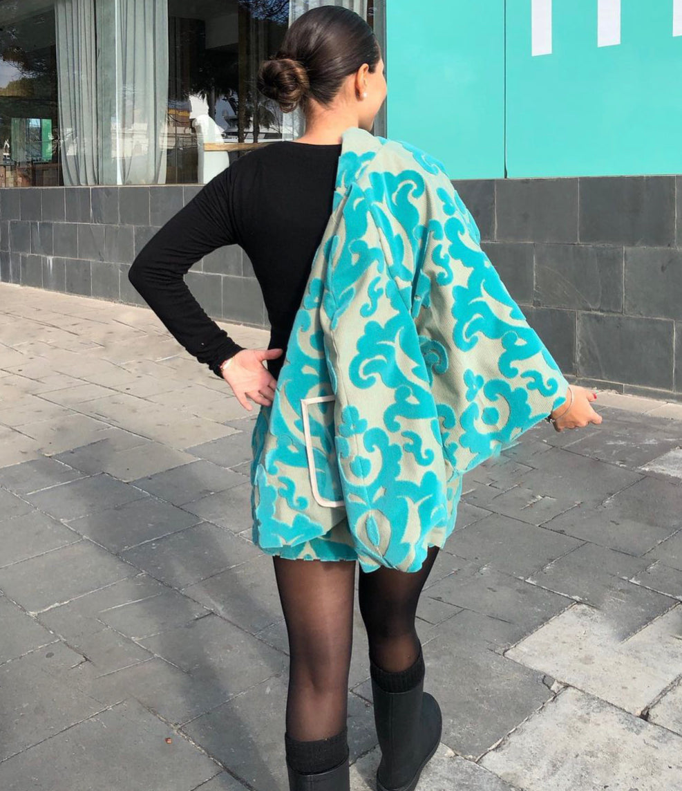 Aquamarine - Handmade Raglan Jacket